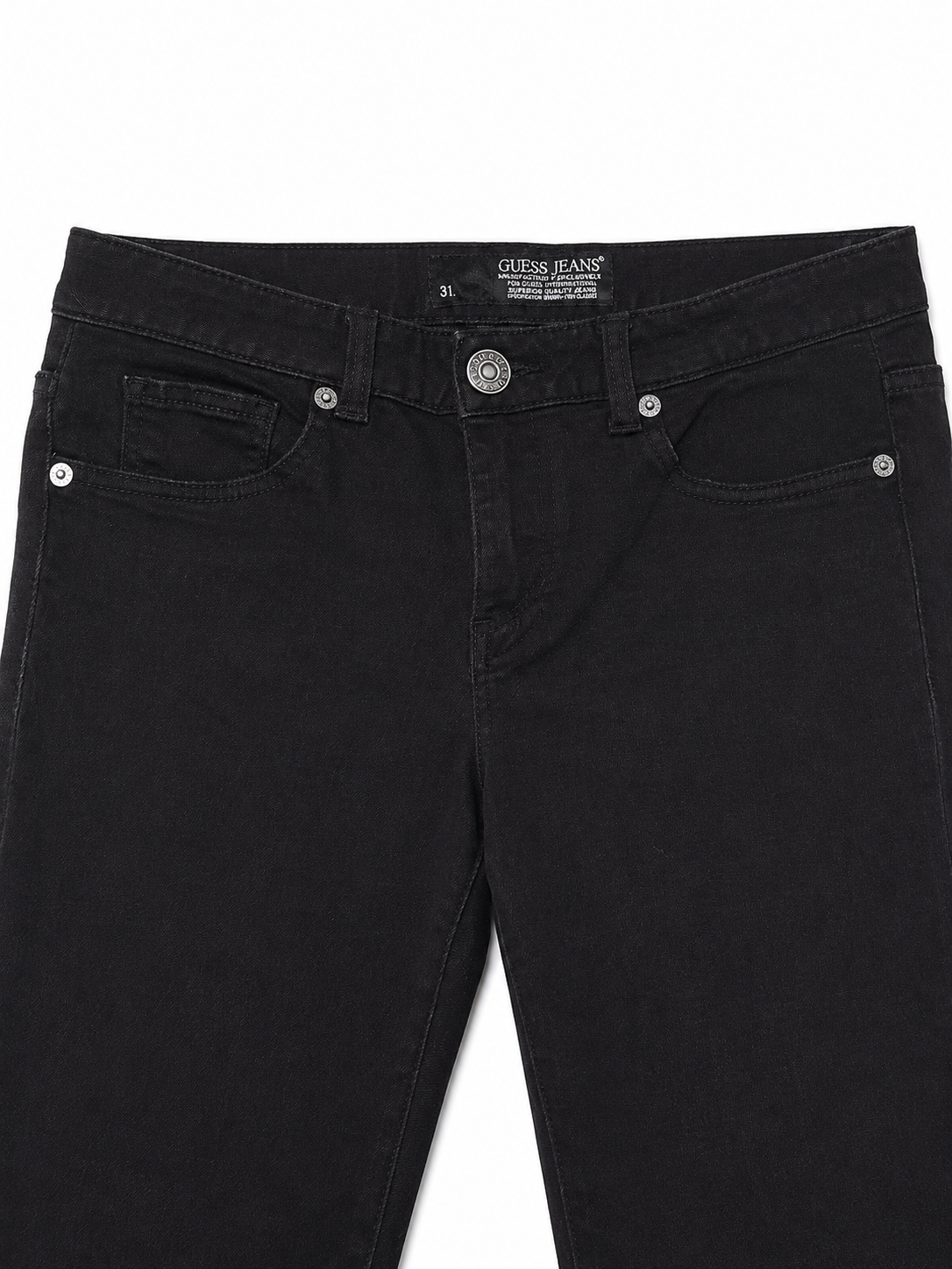 Vintage Guess Bootcut – Black, Low-Rise, Inverted Triangle Badge