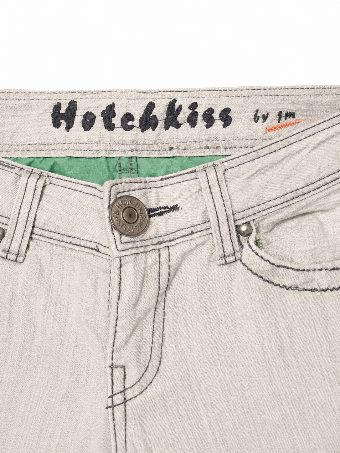 Hotchkiss by JM Low-Rise Flare Jeans – Bleached Ash Denim with Mint Lining