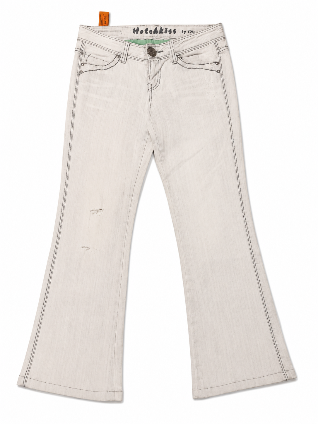 Hotchkiss by JM Low-Rise Flare Jeans – Bleached Ash Denim with Mint Lining