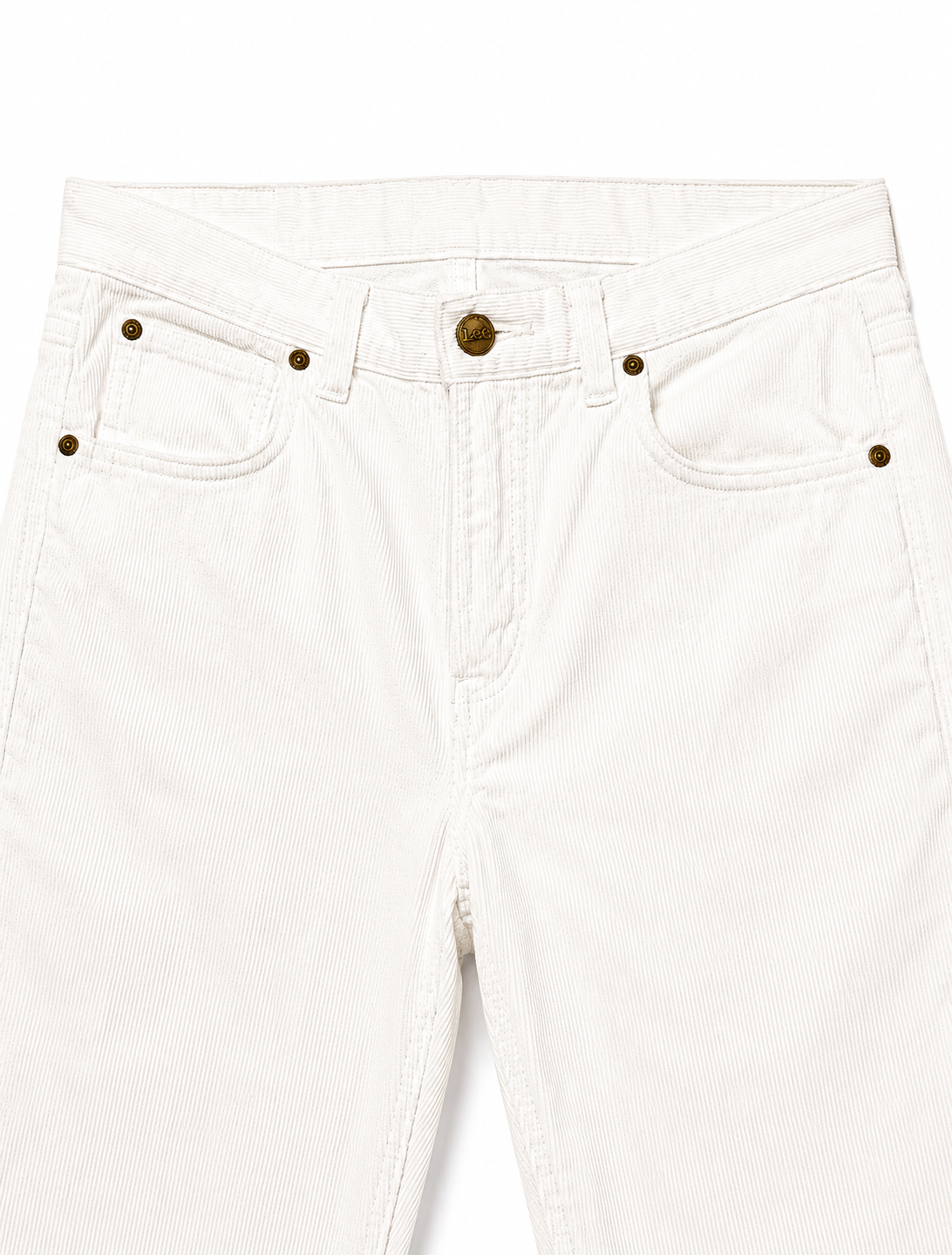 Vintage Lee Off-White Corduroy – Star Button, Wide-Wale