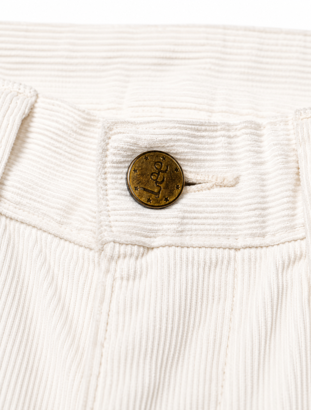 Vintage Lee Off-White Corduroy – Star Button, Wide-Wale