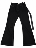 Mijko Wide-Leg Flare – Black Strap Detail, White Stitch