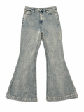 Mijko Jacquard Monogram Acid-Wash Bell Bottom Flare
