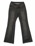 SUNROSE Low-Rise Bootcut – Faded Charcoal, Brown Stitch
