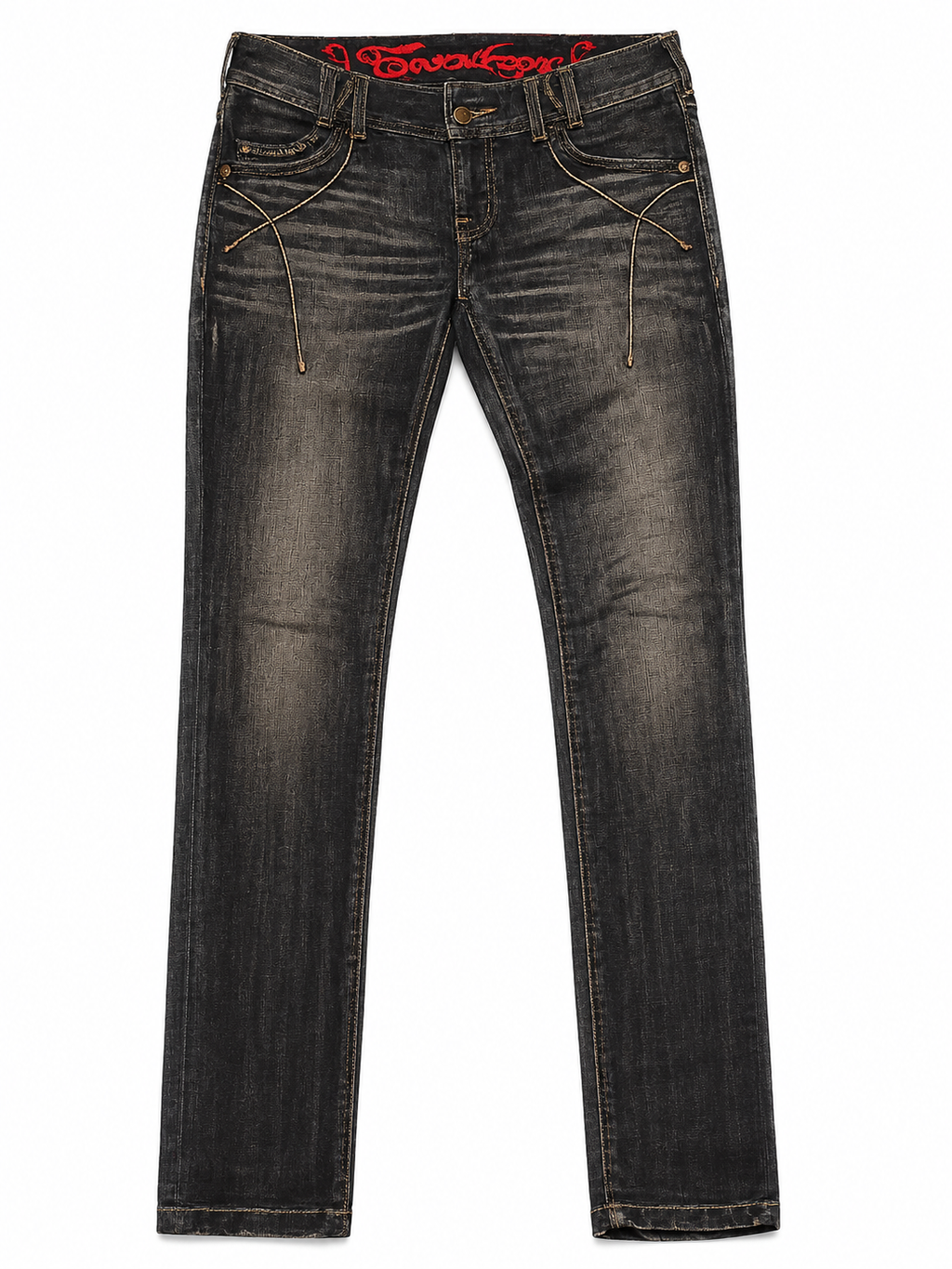TWO KEYS Faded Tobacco Low-Rise Jeans