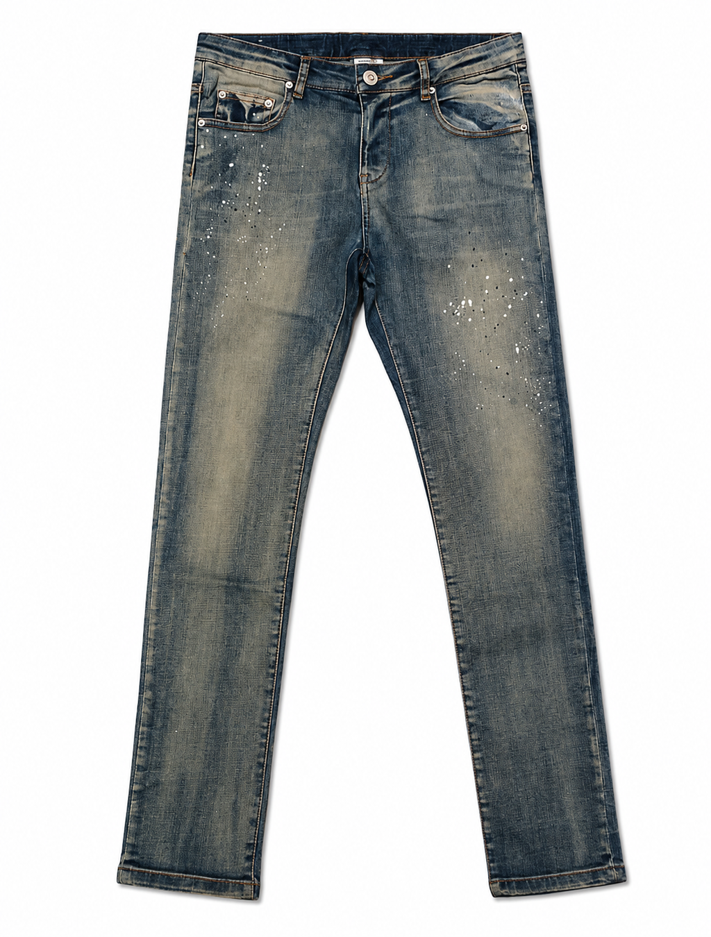 Zara Boys Denim Dept – Paint Splatter, Navy Text Patch