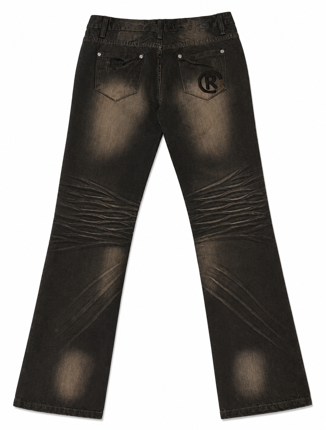 Netjeans CR Bootcut – Sandwashed Black, CR Monogram