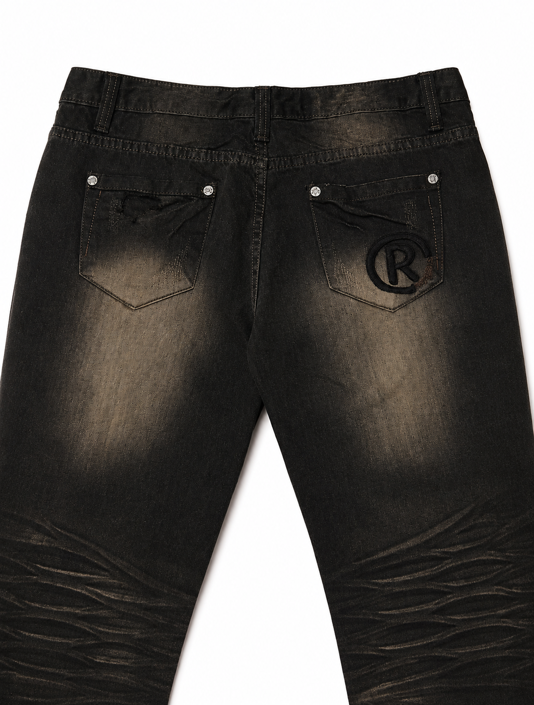 Netjeans CR Bootcut – Sandwashed Black, CR Monogram