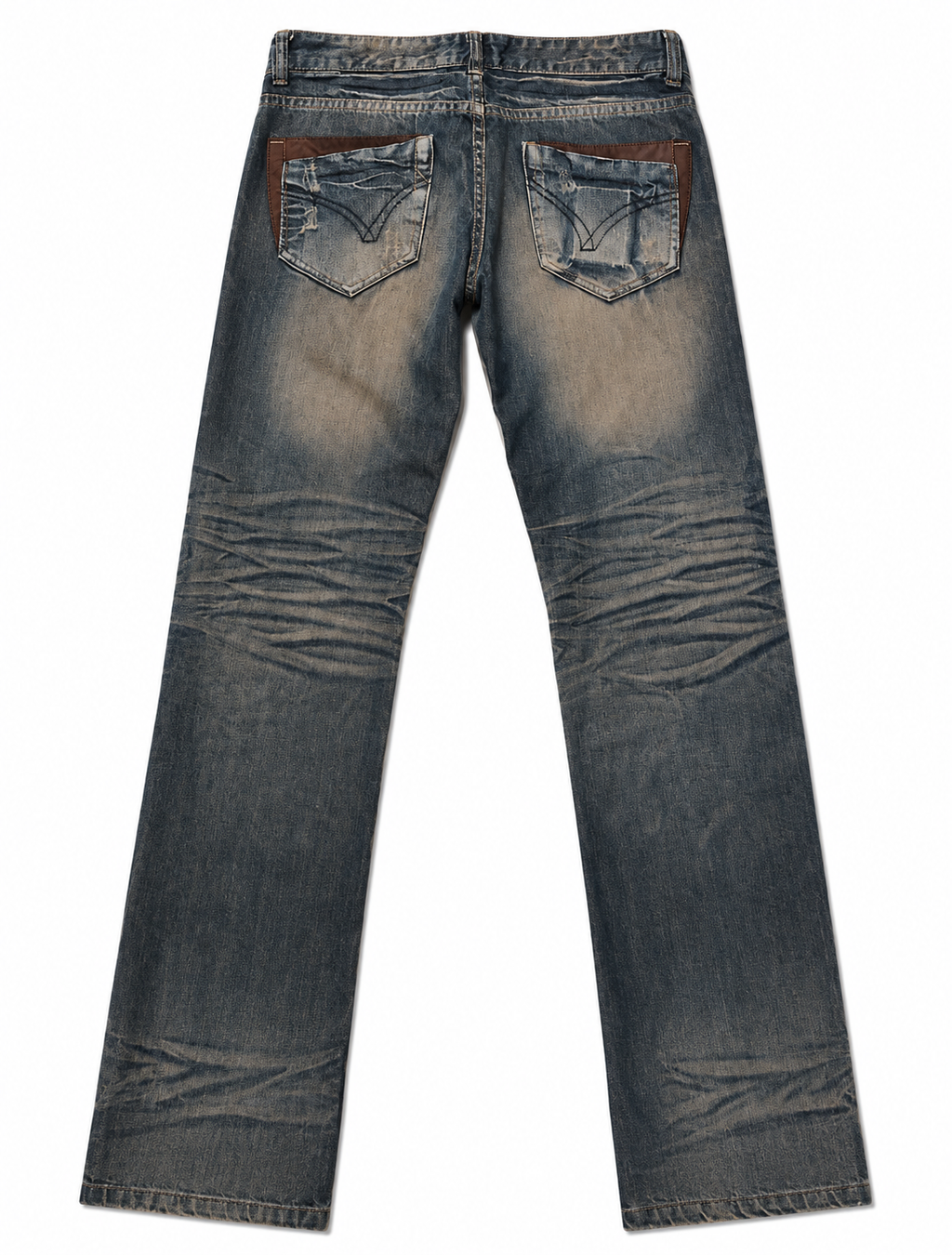ManQiBeier Bootcut – Vintage Wash, Leather Trim Pockets