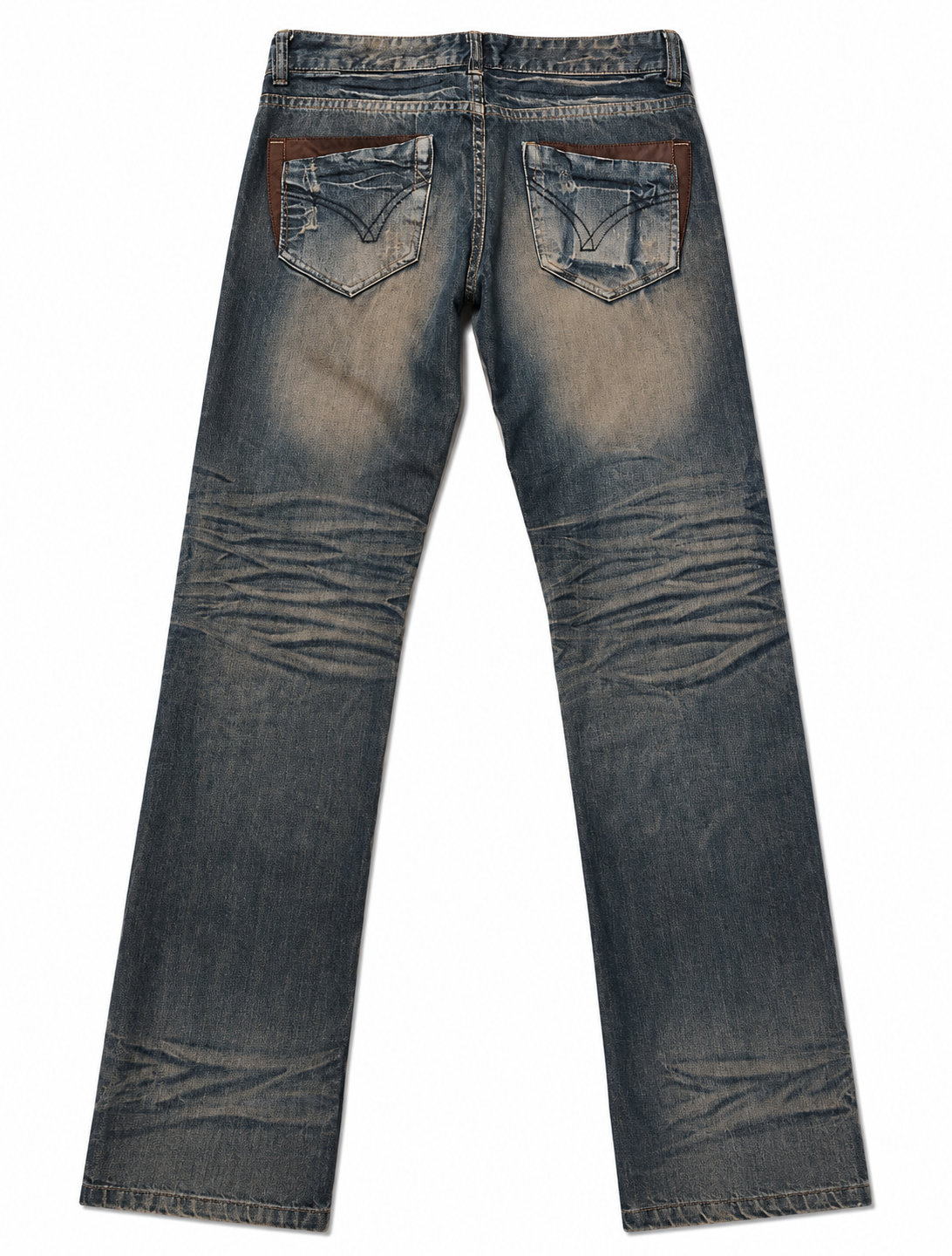 ManQiBeier Bootcut – Vintage Wash, Leather Trim Pockets