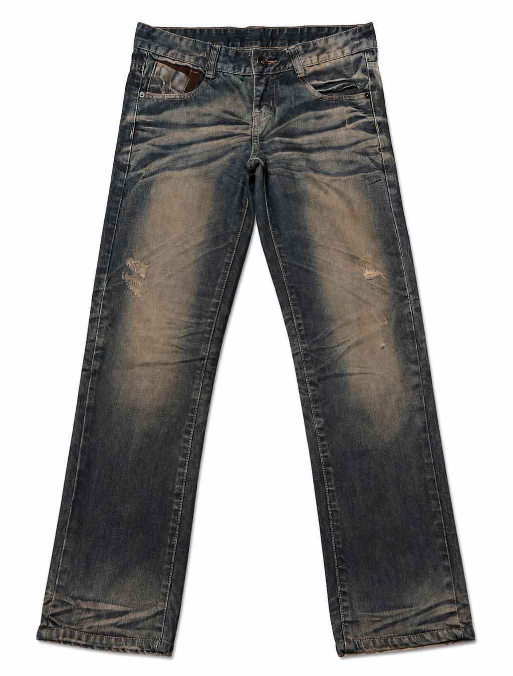 ManQiBeier Bootcut – Vintage Wash, Leather Trim Pockets