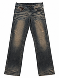 ManQiBeier Bootcut – Vintage Wash, Leather Trim Pockets