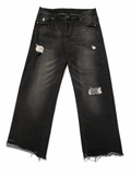 Archival Black Wide Leg – Acid Wash, Raw Hem, 3 Tears