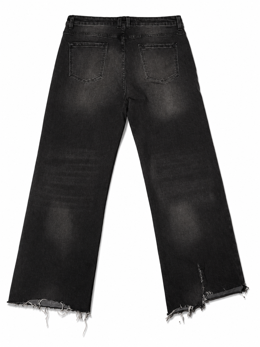 Archival Black Wide Leg – Acid Wash, Raw Hem, 3 Tears