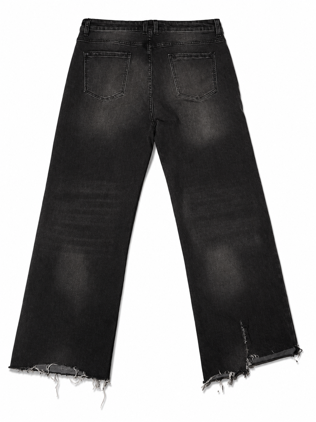 Archival Black Wide Leg – Acid Wash, Raw Hem, 3 Tears