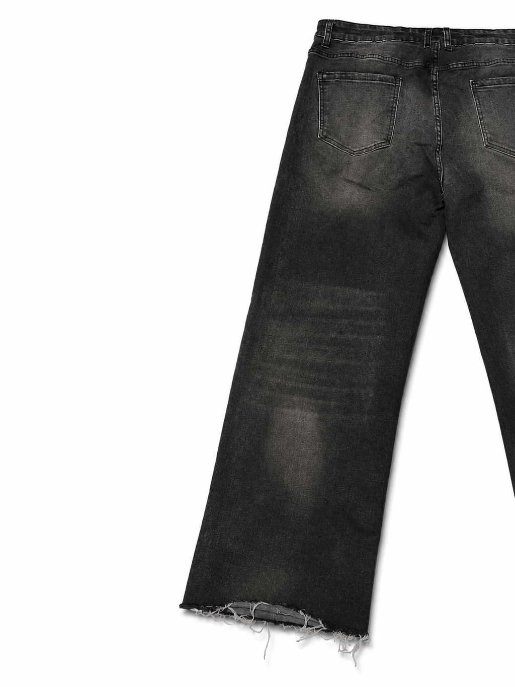 Archival Black Wide Leg – Acid Wash, Raw Hem, 3 Tears