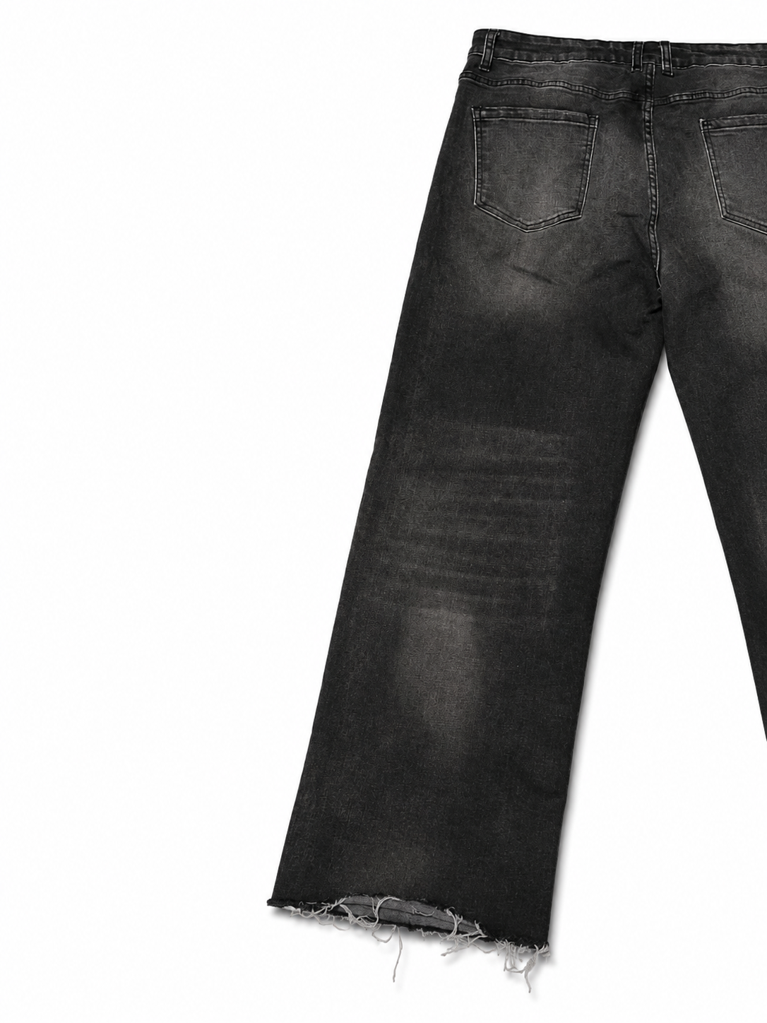 Archival Black Wide Leg – Acid Wash, Raw Hem, 3 Tears