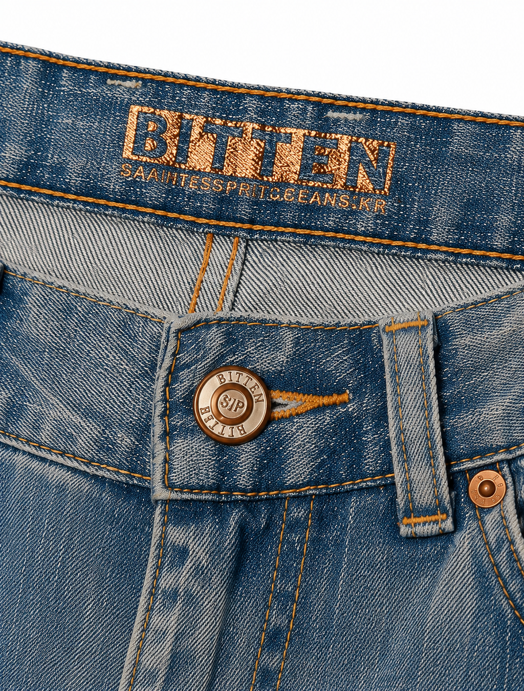 Bitten Low-Rise Wide-Leg – Crinkle Wash, Paint-Splash Mark