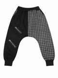 Japanese Kōshi grid sarouel pants front view