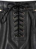 Industrial Laced Flared Leather Pants