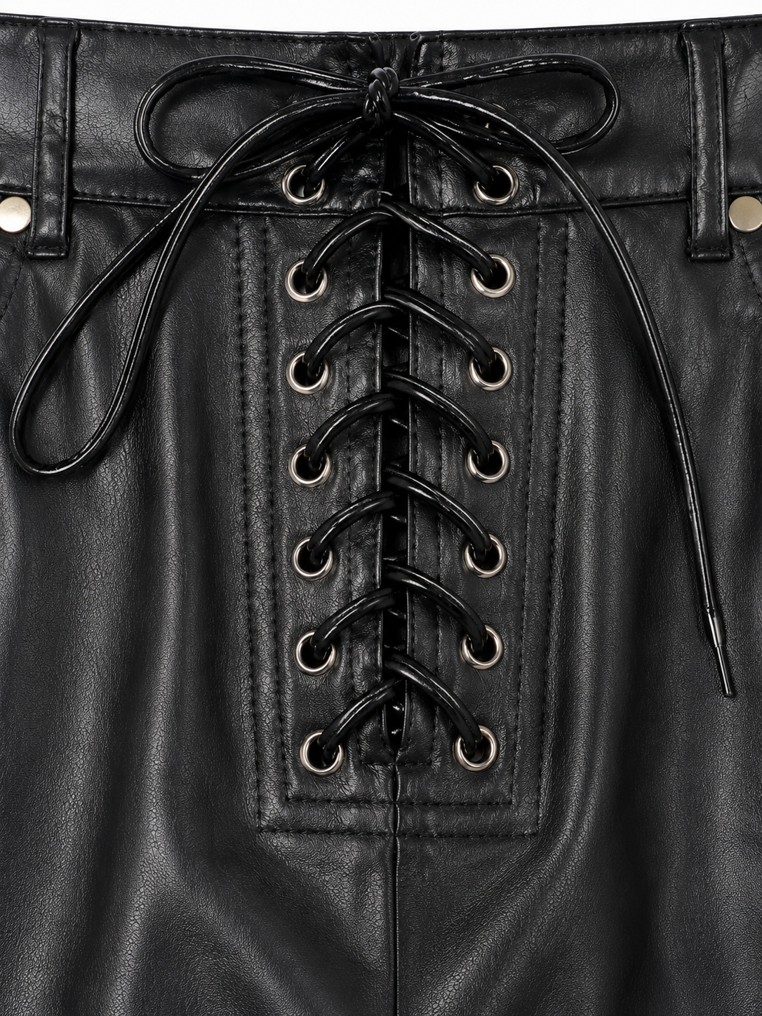 Industrial Laced Flared Leather Pants