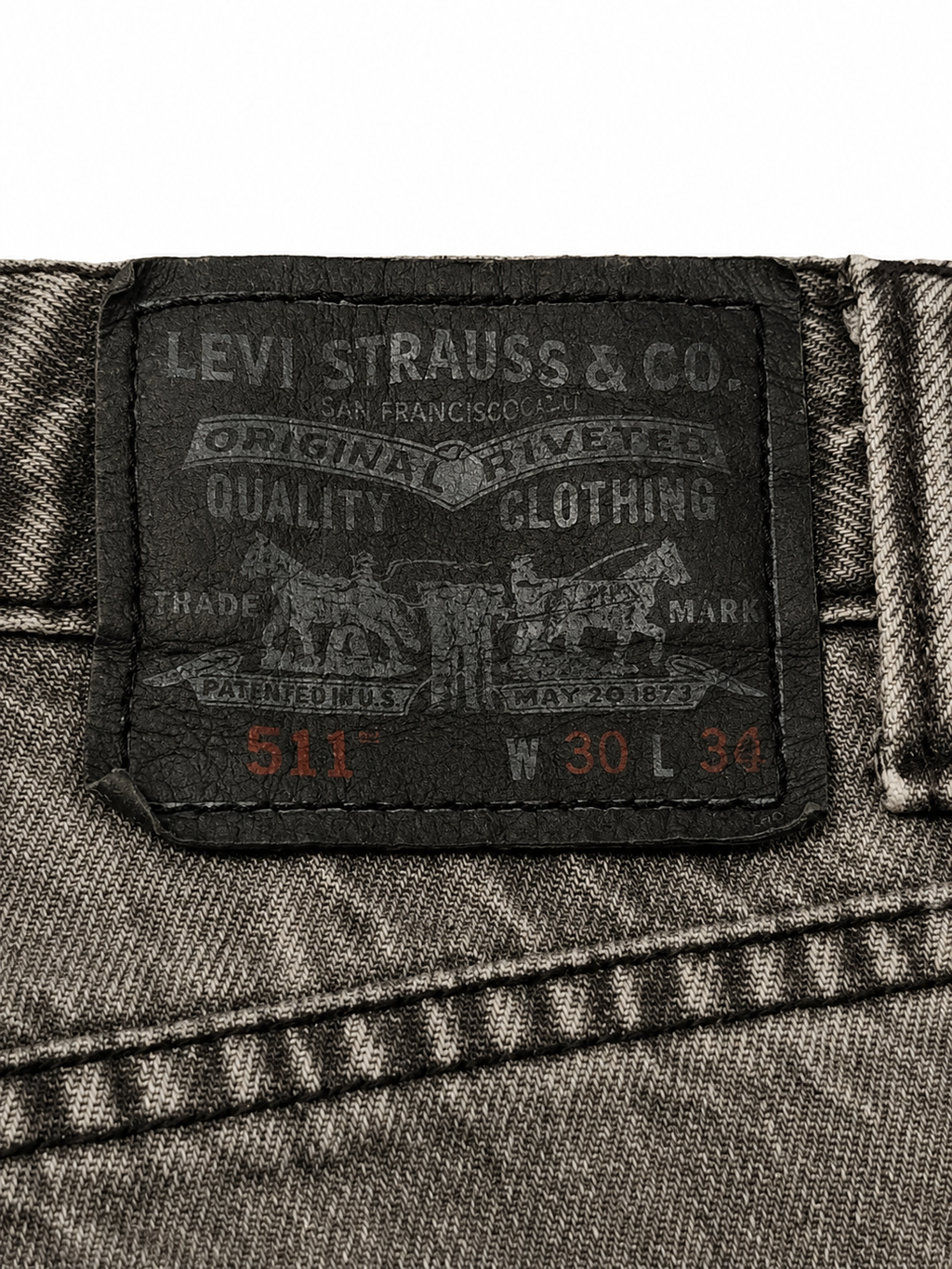 Levi's 511 Straight – Graphite Overdye, Silver Rivets