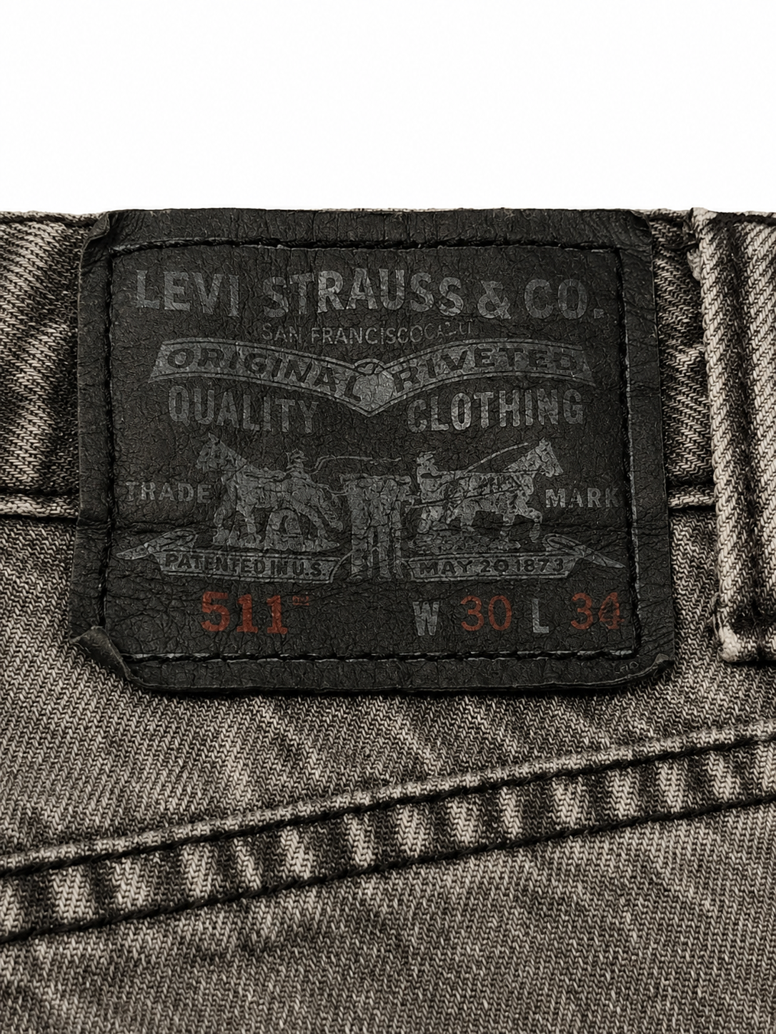 Levi's 511 Straight – Graphite Overdye, Silver Rivets