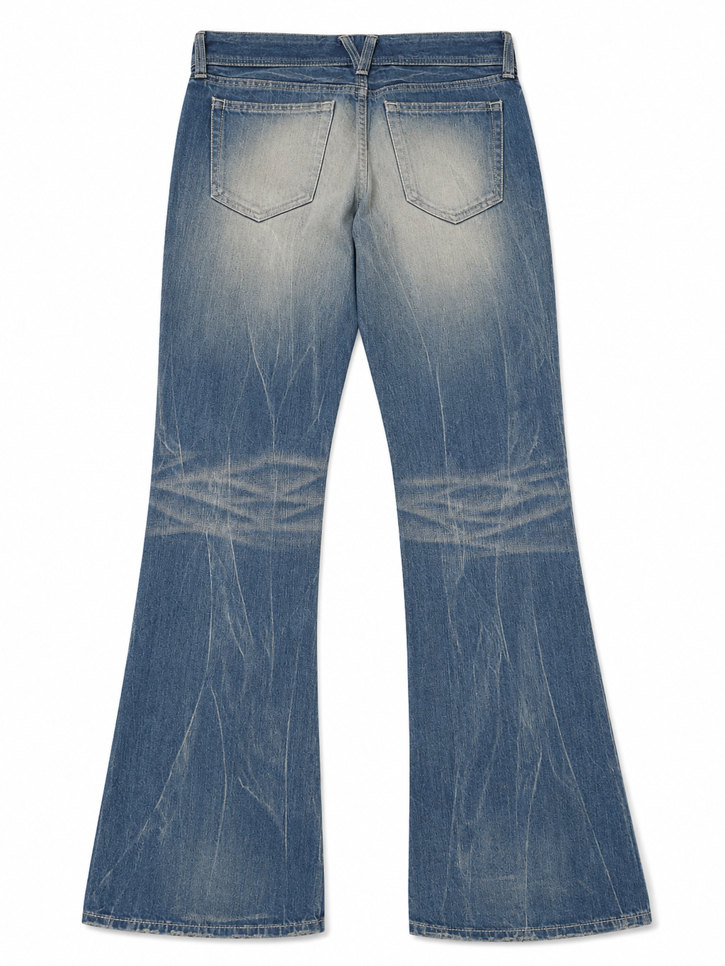 Vanquish Indie Sleaze Bootcut – Open Blowout Distress, Gold Script Label