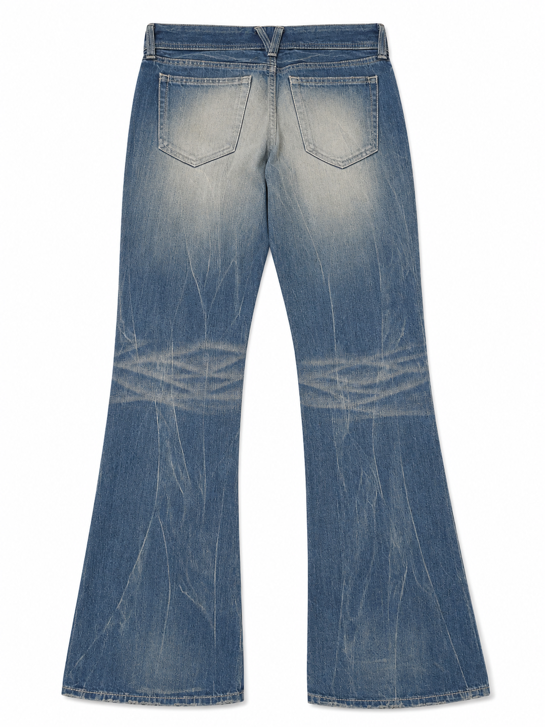 Vanquish Indie Sleaze Bootcut – Open Blowout Distress, Gold Script Label