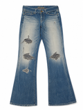 Vanquish Indie Sleaze Bootcut – Open Blowout Distress, Gold Script Label