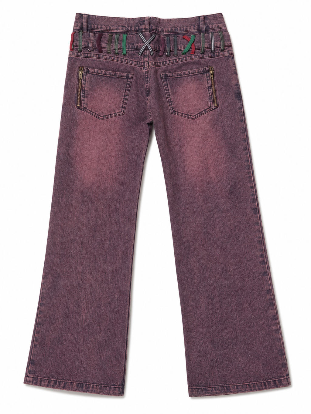 IN THE ATTIC Double Button Waistband Closure With Stacked Metal Shank Button Setup Reconstructed Detail Denim