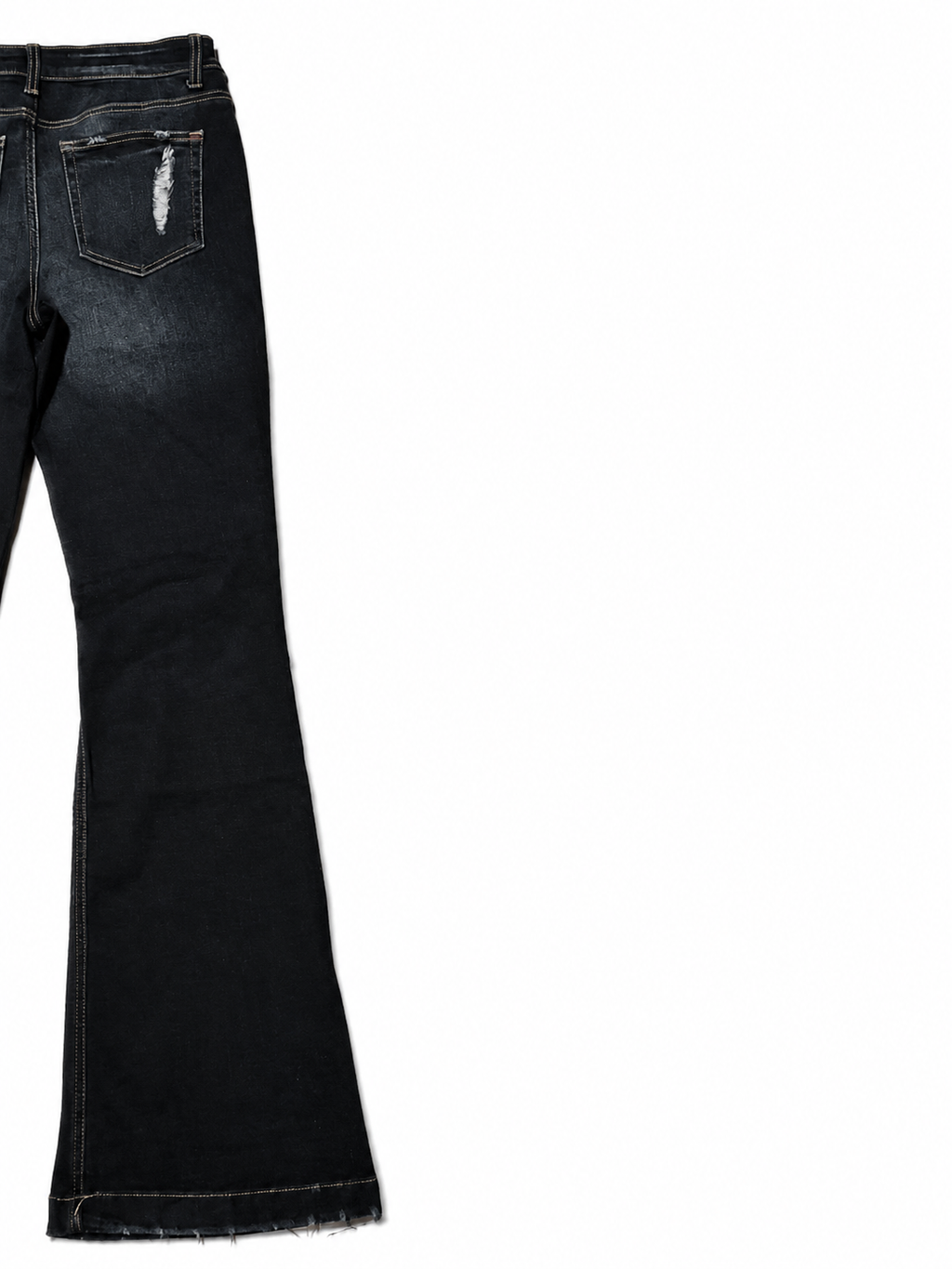 Maurices Bootcut – 5-Button Brass Fly, Heavy Knee Rips