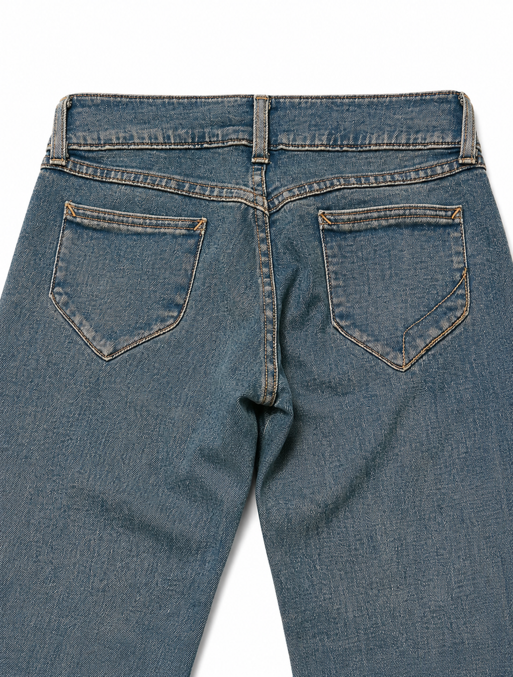 FRACTAL 'Naked 05' Low-Rise Flare – Double Brass Button, Raw Hem