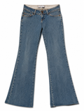 FRACTAL 'Naked 05' Low-Rise Flare – Double Brass Button, Raw Hem