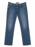 Nuve Dark Wash Straight Jeans – V-Arrow Embroidery & Western Lining