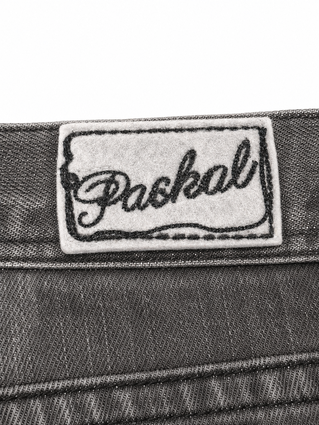 Paskal Grey Straight Fit Jeans – Gunmetal Studs & Vintage Hardware