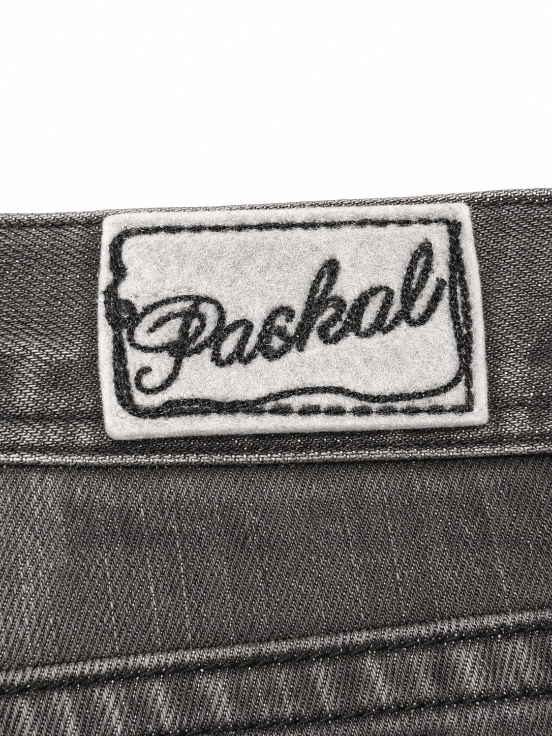 Paskal Grey Straight Fit Jeans – Gunmetal Studs & Vintage Hardware