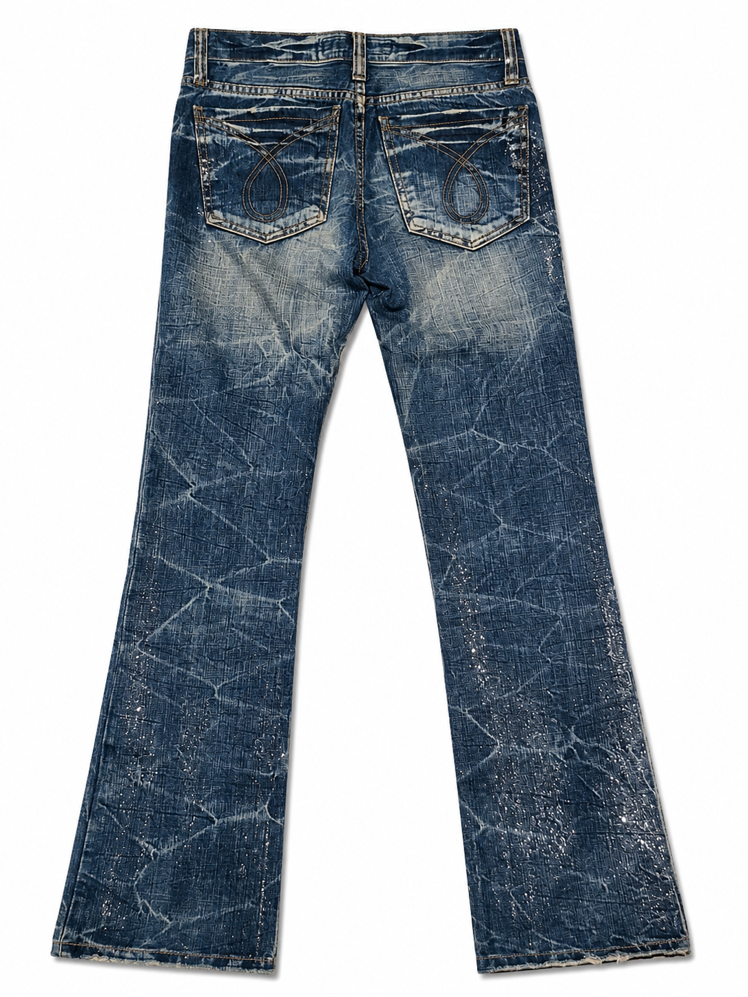 Glitter Tears Y2K Rockstar Flare Denim Jeans
