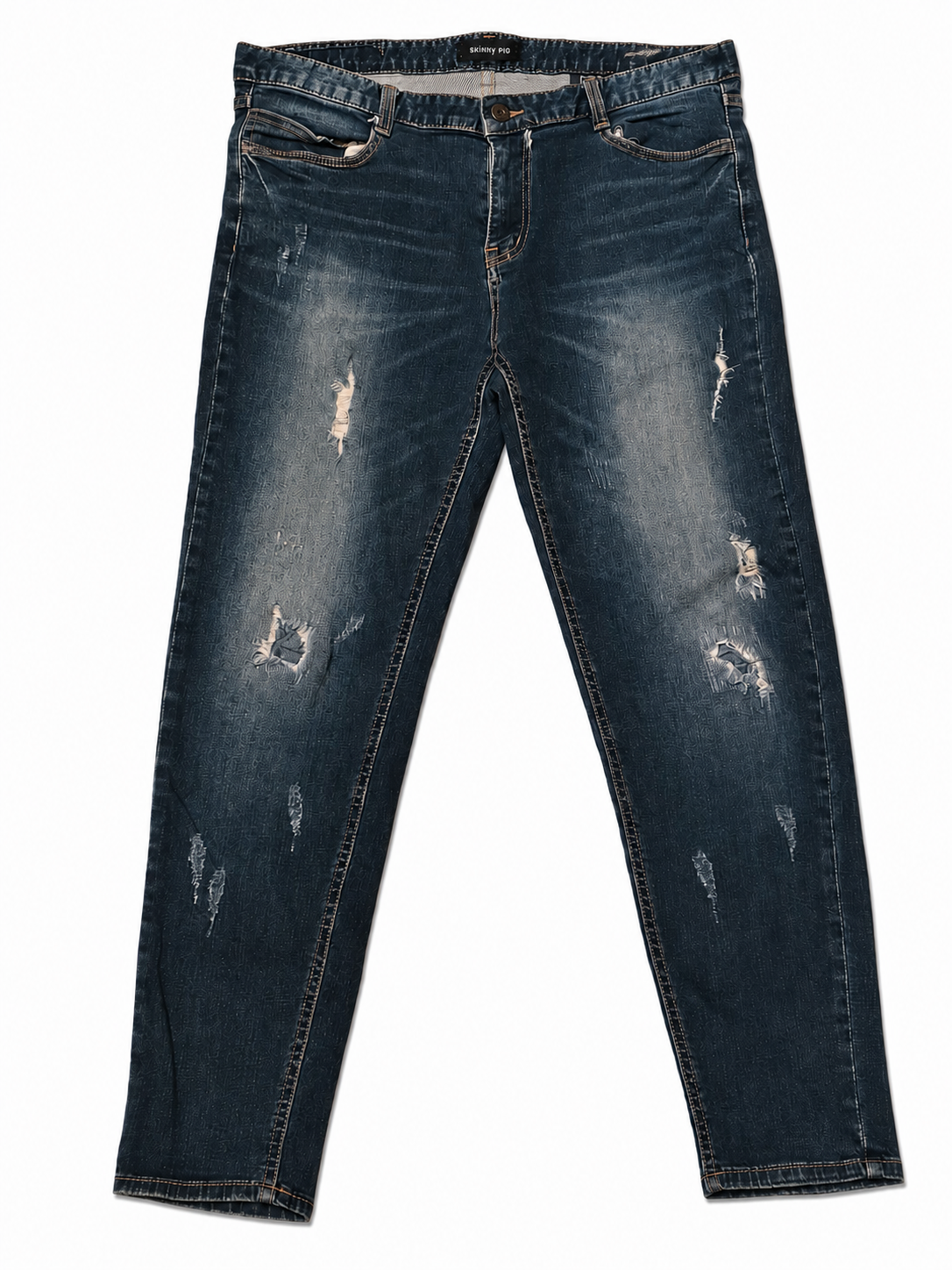 Skinny Pig Dark Indigo Skinny – Knee Rips, Hand-Distressed