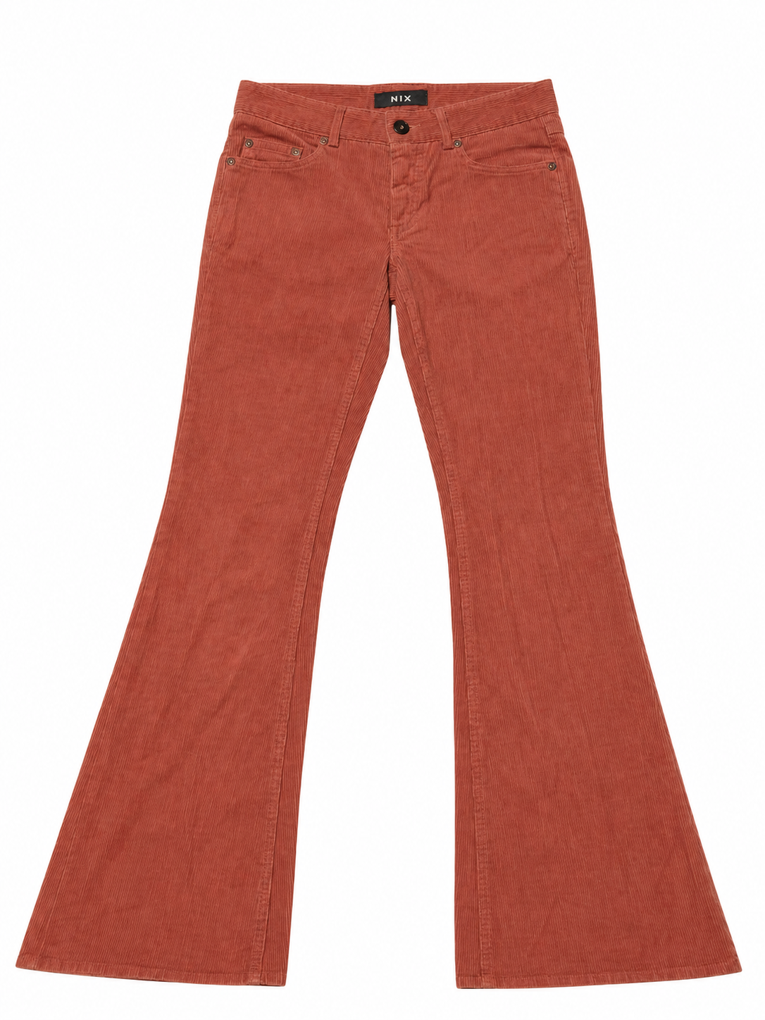 NIX Deadstock Corduroy Bell Bottoms – Terracotta, Low-Rise, Wide-Wale