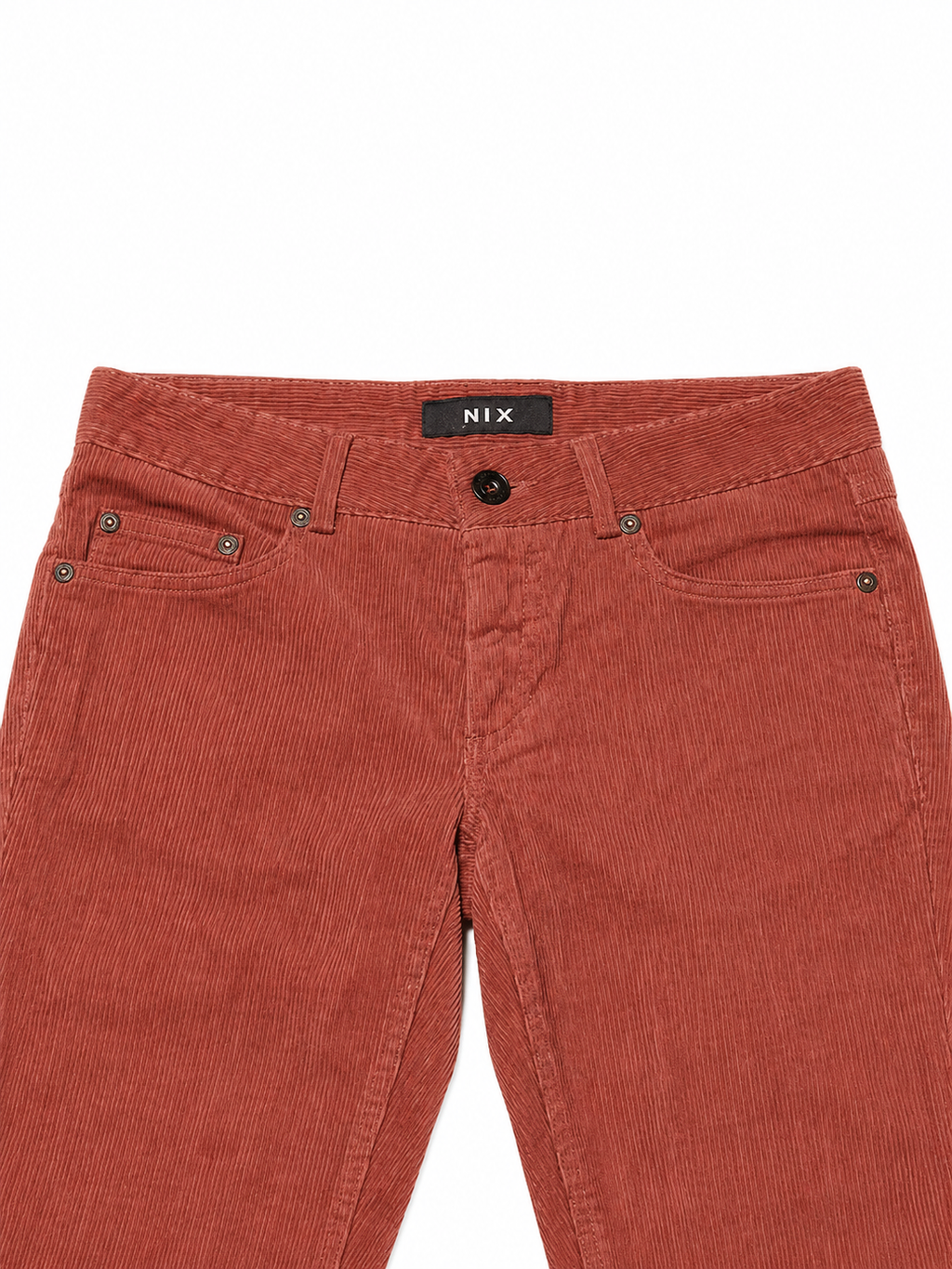 NIX Deadstock Corduroy Bell Bottoms – Terracotta, Low-Rise, Wide-Wale