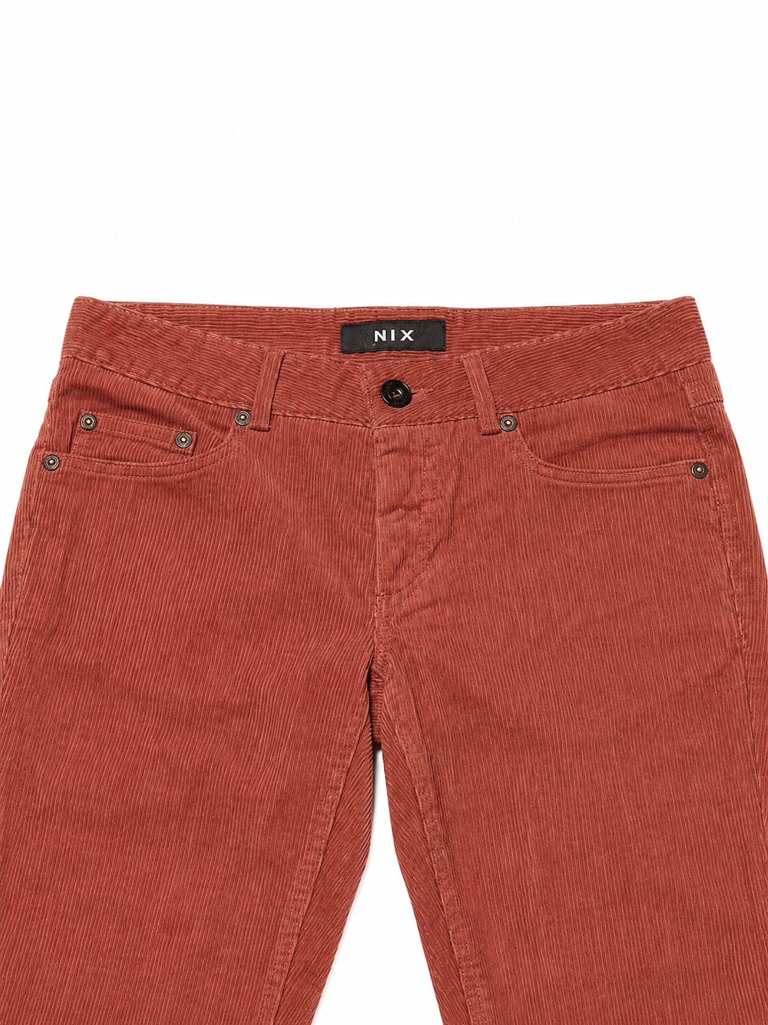 NIX Deadstock Corduroy Bell Bottoms – Terracotta, Low-Rise, Wide-Wale