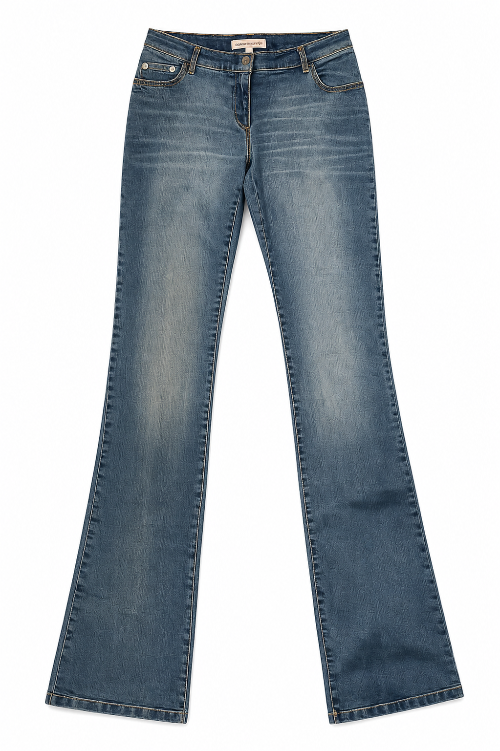 Jennyfer Archive Slim Flare – Steel Blue, Amber Stitch