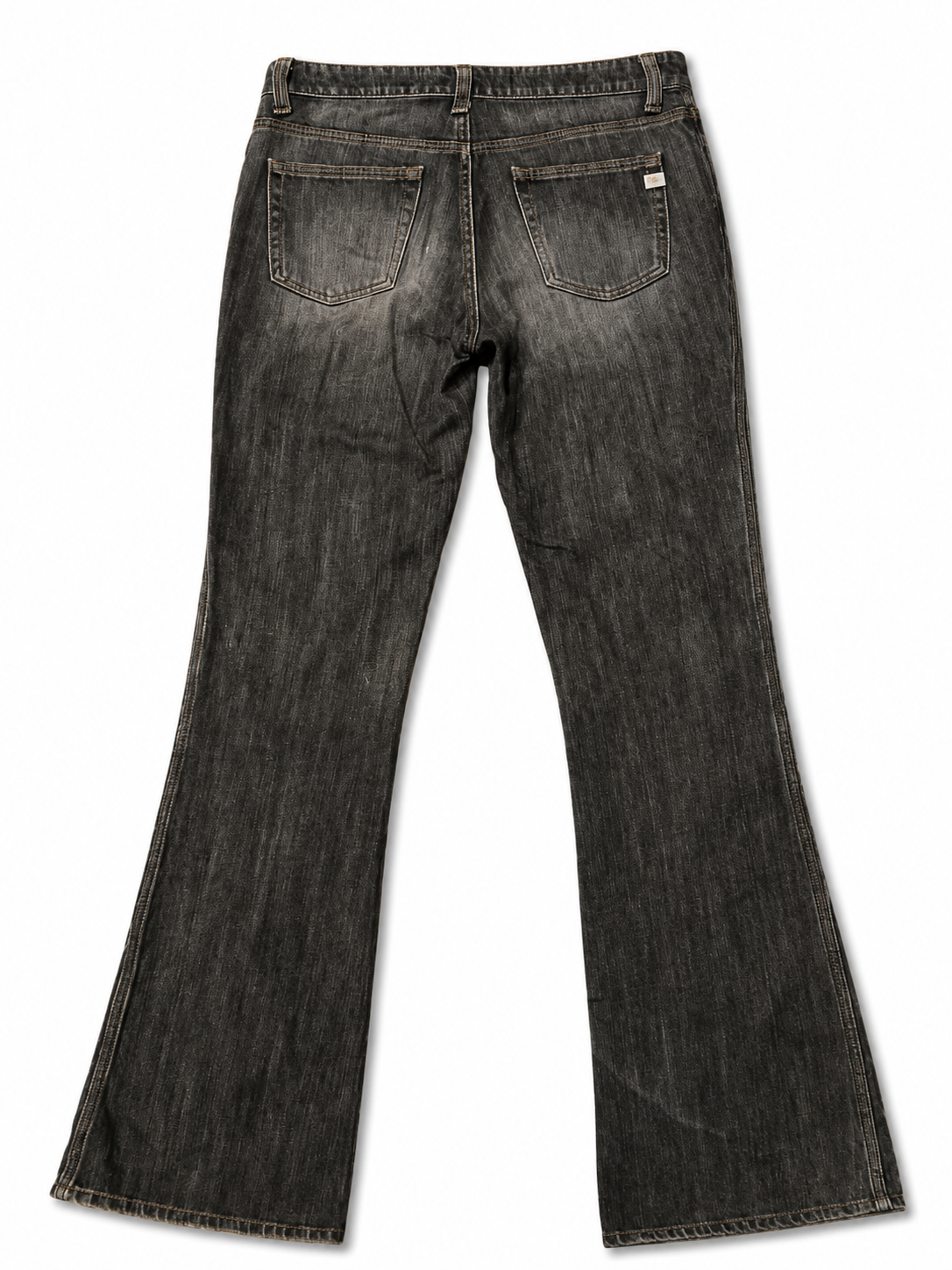 Sweet Camel Low-Rise Bootcut – Degraded Charcoal, Amber Stitch