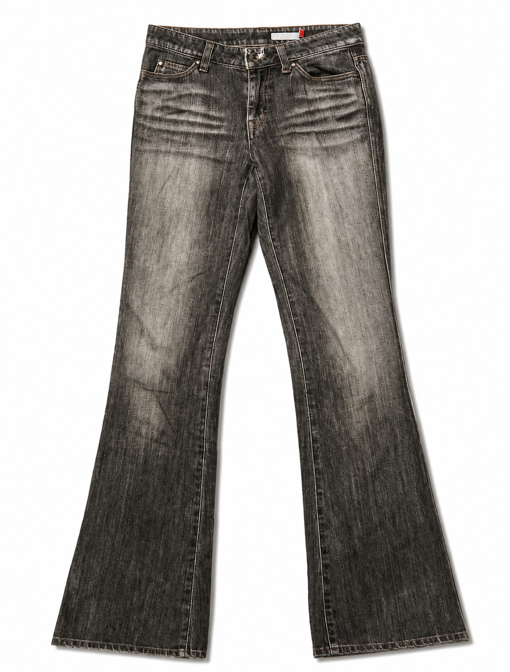 Sweet Camel Low-Rise Bootcut – Degraded Charcoal, Amber Stitch
