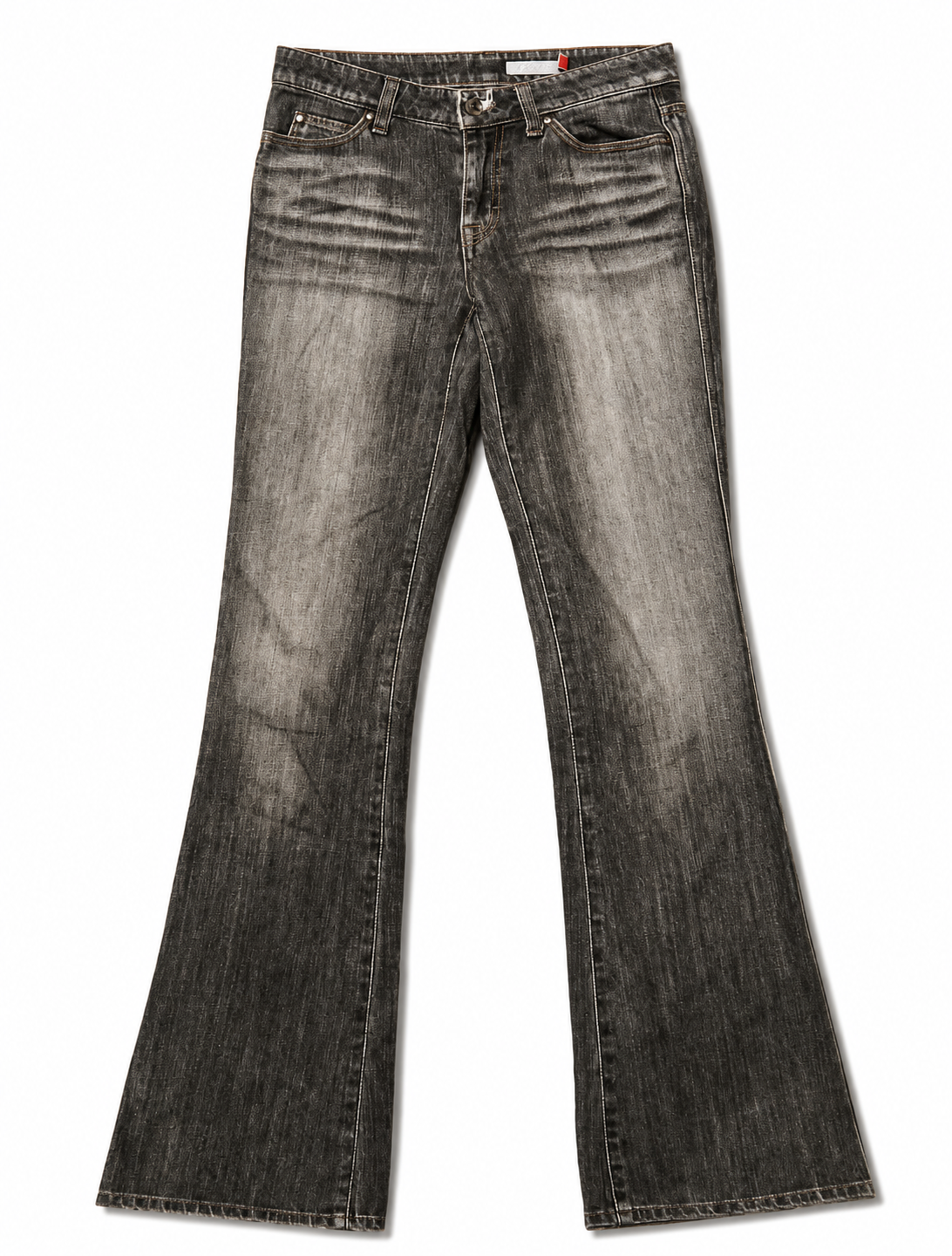 Sweet Camel Low-Rise Bootcut – Degraded Charcoal, Amber Stitch