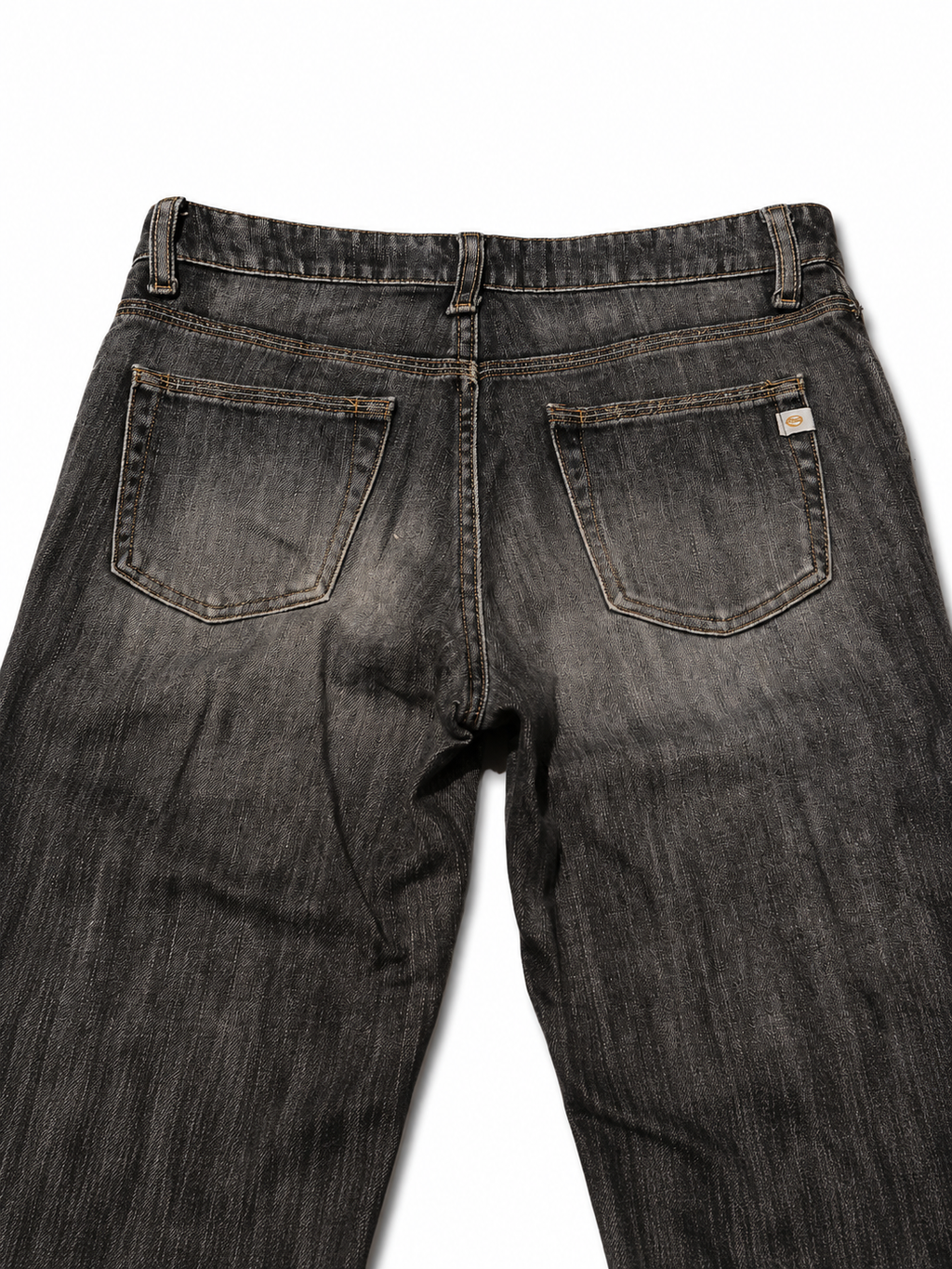 Sweet Camel Low-Rise Bootcut – Degraded Charcoal, Amber Stitch
