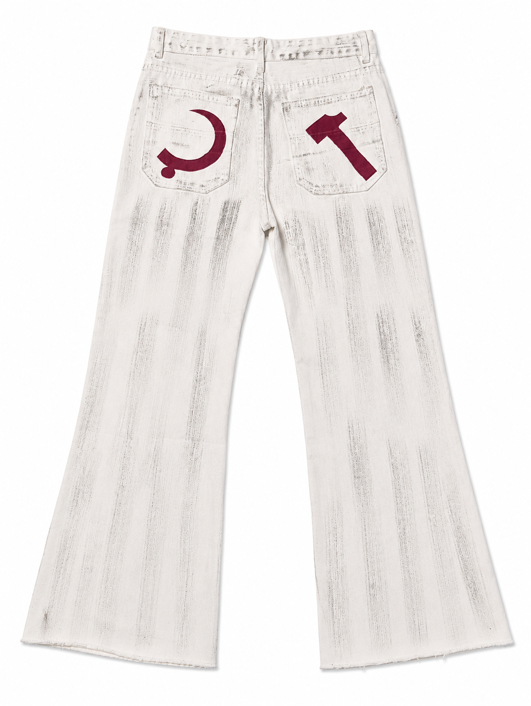 Soviet Archive Off-White Distressed Flare Denim