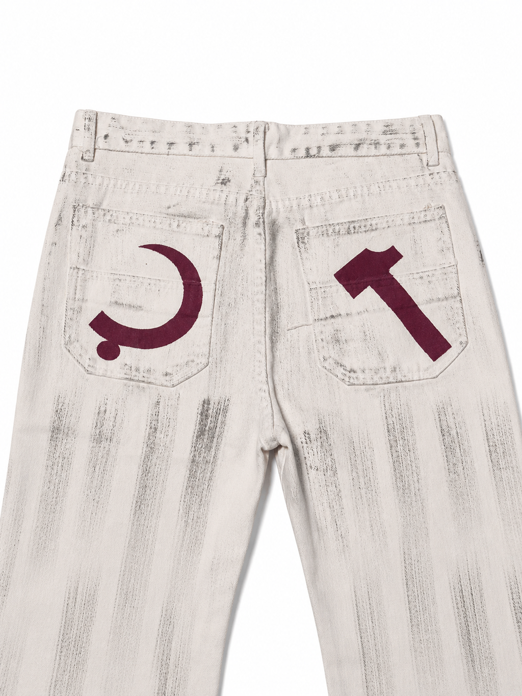 Soviet Archive Off-White Distressed Flare Denim