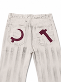Soviet Archive Off-White Distressed Flare Denim